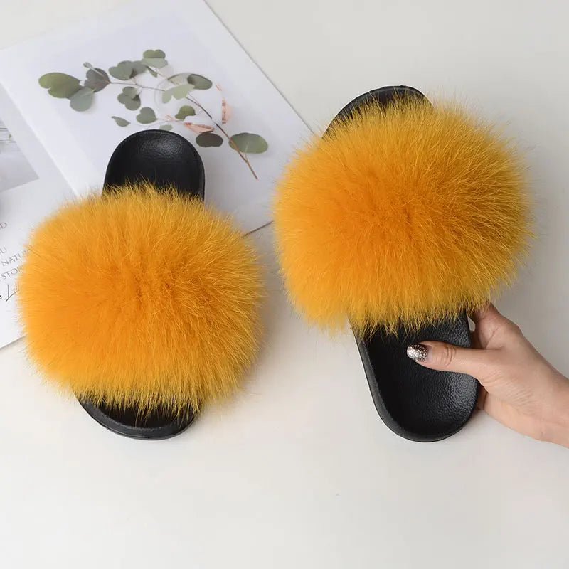 Women Casual fox far non slip Fluffy SlippersFootwear