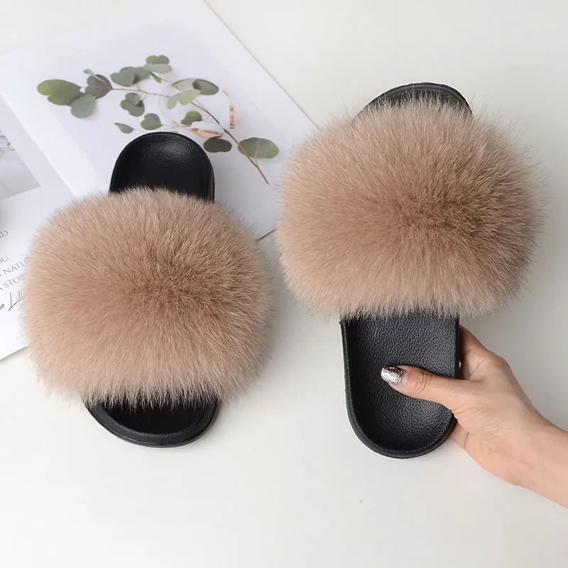 Women Casual fox far non slip Fluffy SlippersFootwear