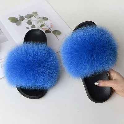 Women Casual fox far non slip Fluffy SlippersFootwear