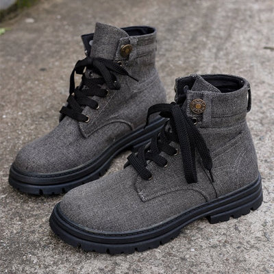 Women fashionable autumn Lace - up Denim Ankle BootsBoots