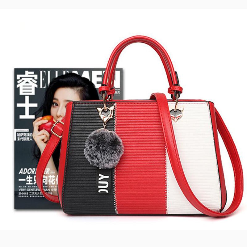 Women hairball ornaments fashion hand bag