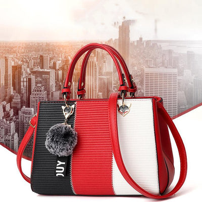 Women hairball ornaments fashion hand bag