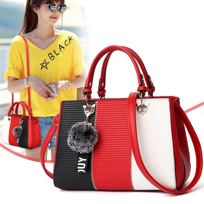 Women hairball ornaments fashion hand bag