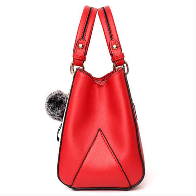 Women hairball ornaments fashion hand bag