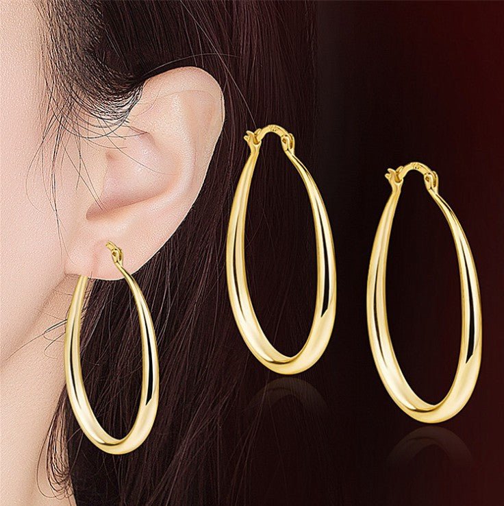 Women Oval hoop earringsJewelry