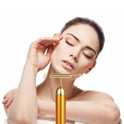 Energy 24K Gold T Beauty Bar Facial Roller Massager - Le’Nique Closet 